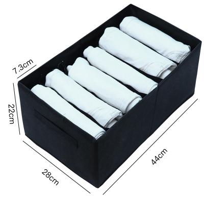 China Wardrobe Clothes Organizer Foldable Jeans Organizer Sustainable Storage Clothes Drawer Organizer Divided Clothes Organizers For 6cell Jeans for sale