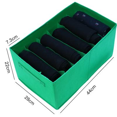 China Sustainable Jeans Compartments Box Household Wardrobe Drawers Clothing Bags Storage Box 6 Cell for sale