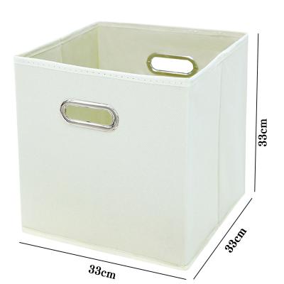 China Cube Basket Bins Organizer Sustainable Foldable Breathable Non Woven Fabric Storage Box For Cloth for sale