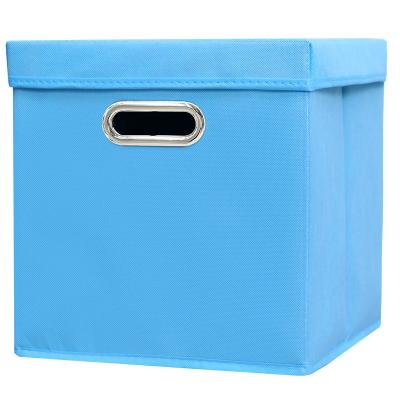 China Viable Storage Bins With Lids Collapsible Fabric Storage Boxes With Lids Collapsible Organizer Closet Containers With Cover for sale