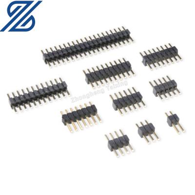 China PCB Header 1.27MM Single Pitch Pitch Straight Pin 1*2/3/4/5/6/7/8/9/10/12/15-40P for sale