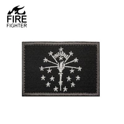 China Beautiful eco-friendly reflex patch design USA states flags embroidery fabric hook and loop patch decorations for bags and apparel. for sale