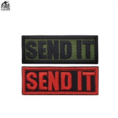 China Eco Friendly SEND IT Patches Custom High Quality Embroidered Patches Army Military Patches Embroidery Badge for sale