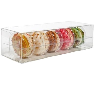 China Recycled materials customized clear plastic box with plastic insert tray for 3,6,12,24,35 macaroons or chocolates for sale