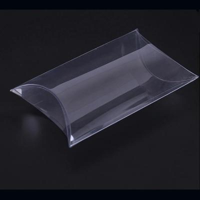 China Recyclable Wig Pillow Shaped Clear Transparent Plastic Case Boxes Pillow Packaging Box Customized For Hair Extensions Packaging With Logo for sale