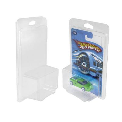 China Recycled Materials Clear Hot Wheels Plastic Box Toy Car Protector Case Package Clear Cover Clamshell Display Hanging Box Die Cast Protectors for sale