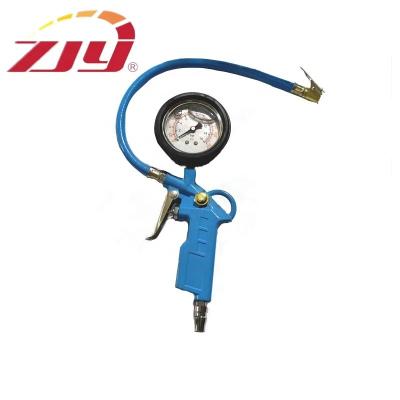 China ZJY Tire Inflator Dial Pressure Gauge 230 PSI Air Chuck for Truck Car Bike Standard Size for sale