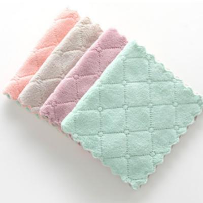 China QUICK DRY not easy to shedthickenedeasy to tablecloths kitchen fleece suppliescoral cleandishwashing cloths for sale