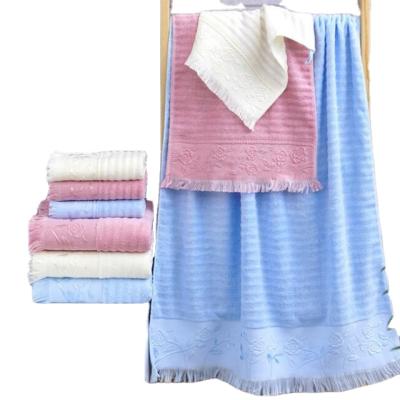 China Men's and women's household fiber QUICK DRY bamboo towels, adult thickened soft absorbent three-piece towel for sale