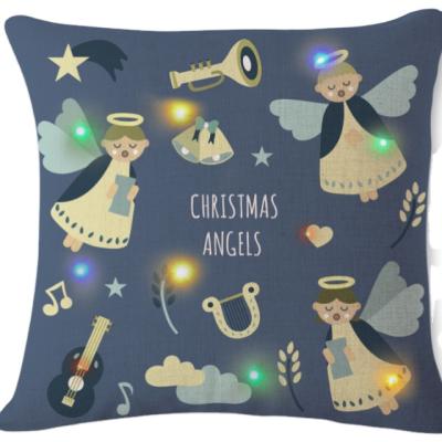 China Style Anti-Static Cotton Explosion Home Sofa Pillow Cushion Cover Christmas Canvas Flashing Pillow for sale