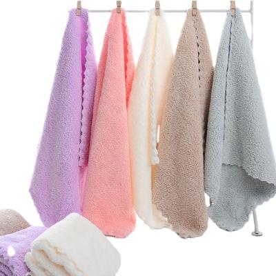 China Dish towel super soft water absorption without hair lossA duster that can be used to wash dishesPlain to trim square coral fleece scarf for sale