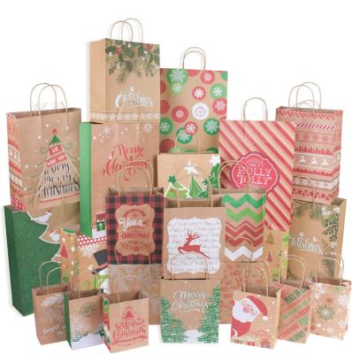 China Recycled Eco Friendly Biodegradable Customized Materials Christmas Paper Gift Bags for sale