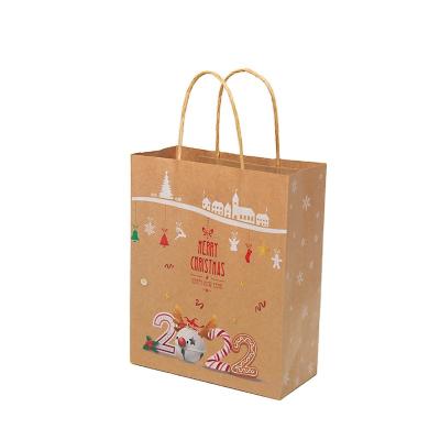 China Recycled Materials Wholesale Eco Friendly Recycled Christmas Paper Gift Bags for sale