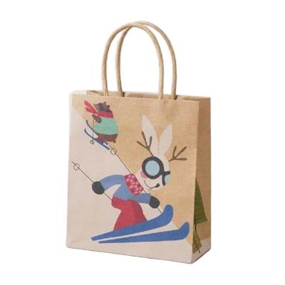 China Recycled Materials Manufacture Low Price Custom Logo Printing Food Bread Kraft Paper Bag For Shopping for sale