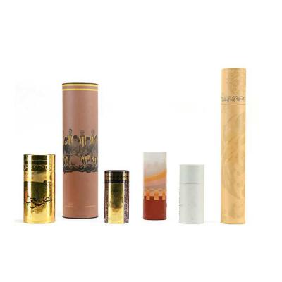 China Recycled Materials Cylinder Perfume Paper Tube Box Custom Cosmetic Packaging for sale