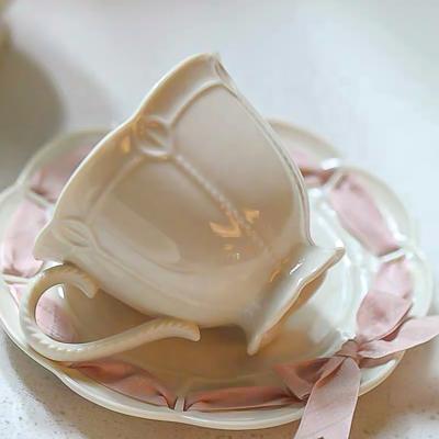 China China 250ml Yunomi Viable Tea Cup Wholesale Vintage Ribbon Tea Cup Coffee Mug Rose Ribbon for sale