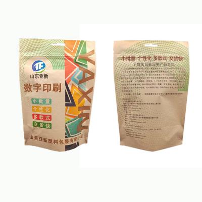 China Compostable Pouch Bag Flat Bottom Pouch Kraft Paper Bag Bag Stand Pouch Bag en venta