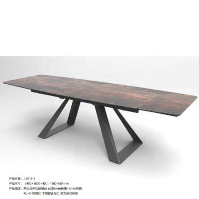 China Foldable marble 12mm ceramic table extendable dimensions can reach 2200-2800mm for sale