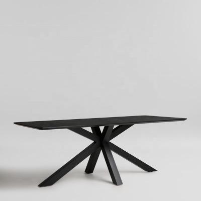 China 2023 Foldable Best Selling Dining Table Top With 12mm Rectangle Base Metal Frame Ceramic Black Table Legs for sale