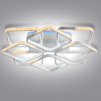 China Modern Acrylic Led Circle Ring Surface Mounted Luxury Atmosphere Surface Mounted Ceiling Lights With Remote Control for sale