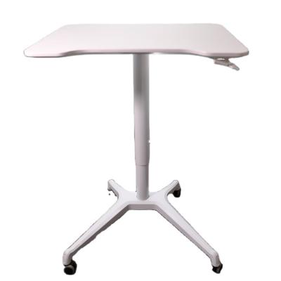 China Modern Height Adjustable Student Furniture Office Desk Single Pneumatic Lifting Table (Height) With Wheels for sale