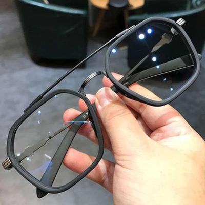 China High quality anti-blue light PC glasses. Blue Light Blocking Fashion High-end Glasses Men Optical Clear Glasses Black Square Frame Eyeglasses Anti-radiation for sale