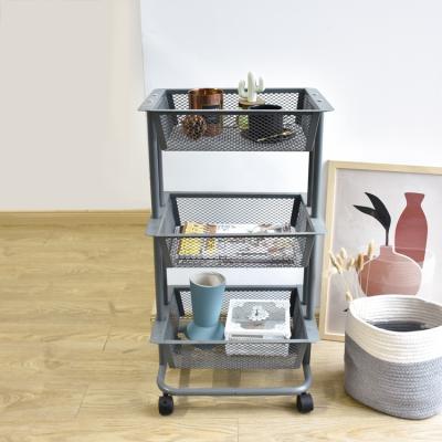 China Professional Stocked Manufacturer Three Layers Iron Shelf Storage Kitchen Shelf for sale