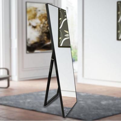 China New Stylish Rectangle Bedroom Standing Black Or White Large Frame Floor Standing Easy To Clean Full Body Mirror for sale