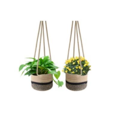 China American Style Cotton Rope Wall Hanging Wall Hanging Creative Durable Creative Flowerpot Woven Basket Decor Set for sale