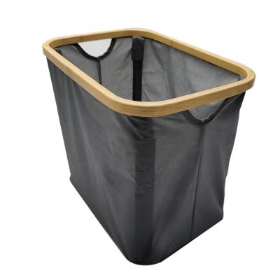 China Collapsible Bamboo Canvas Laundry Hamper Dirty Collapsible Laundry Hamper Space Saving Laundry Hamper for sale