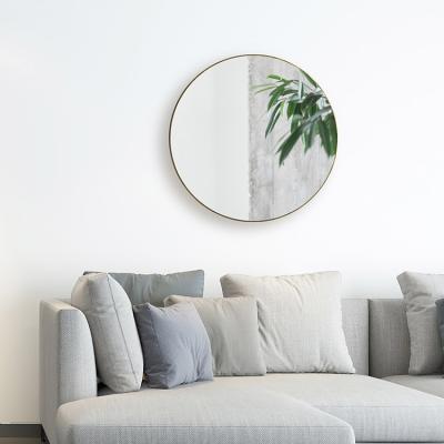 China Easy Clean Modern Wall Circle Accent Frame Decorative Wall Mirror Round Mirror Living Room Wall Mirrors for sale