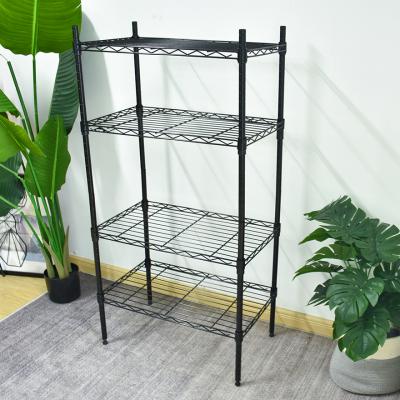 China Low Cost 5 Tiers Black Home Kitchen Storage Wire Shelf Iron Storage Shelves for sale