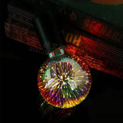 China Hotel G125 3D Firework ST64 Led Filament Bulb 5W B22 E26 E27 Vintage Edison Holiday Lighting A60 Base Heart Firework Bulb for sale