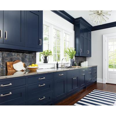 China Environmental Friendly Custom Design American Navy Blue Modern Luxury Shaker Full Sets Wood Sideboards With Appliances for sale