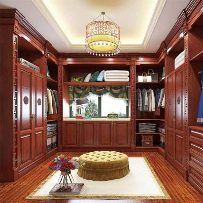 China Custom Modern Design Adjustable Bedroom Teak Solid Wood Wall Mount Cabinets Storage Cabinets (Others) Clothes Walk In Wardrobe Cabinet for sale