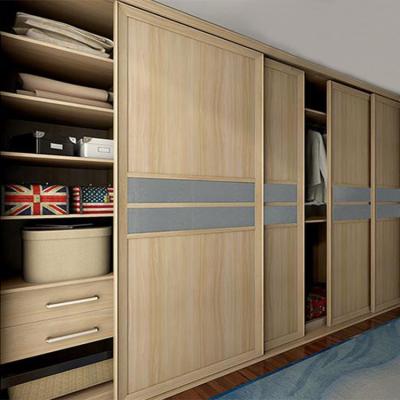 China (Other)Adjustable Custom Home Hotel Wall Built In Cabinet Systems Modern Bedroom Wood Unit Wardrobe With Sliding Door for sale