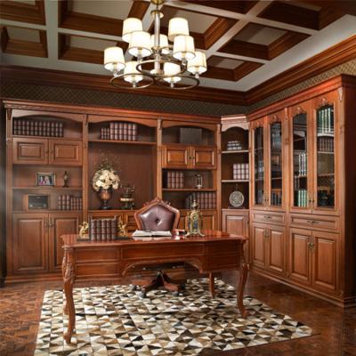 China Luxury European Italian French Antique Walnut Furniture Cabinet Bookcases Oak Bedroom Solid Wood Bookcase (Other) Adjustable Style for sale