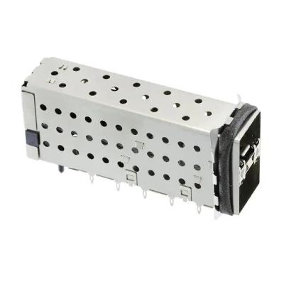 China EMI Shielded 2007538-5 2x1 SFP+ Stackable EMI Shielded Housing Connector Seat SFP Receptacle Cage With Lightweight Pipe for sale