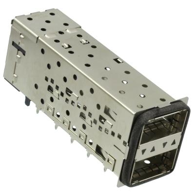 China EMI Shielded 2085945-7 with Lightweight Pipe QSFP+ Shielded Housing Press-Fit SFP+ Receptacle with Cage for sale