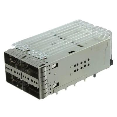 China EMI Shielded 2308171-1 Through Hole Press Fit Shielded Housing Stackable 2x2 Port ZQSFP+ Receptacle With Cage for sale