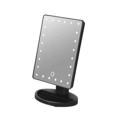 China Mini Smart LED Makeup Mirror With Speaker Rechargeable Magnifying Table Lamp Cosmetic Vanity Mirror for sale