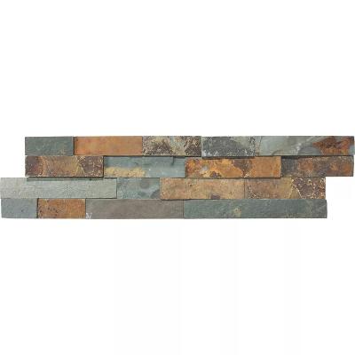 China Factory Price Rustic Rusty Natural Slate Stone 55x15cm Cultural External Stone Wall Tile for sale