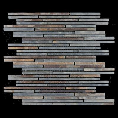 China Chinese natural stone mosaic natural slate ceramic strip stone background wall decoration high fine material for sale