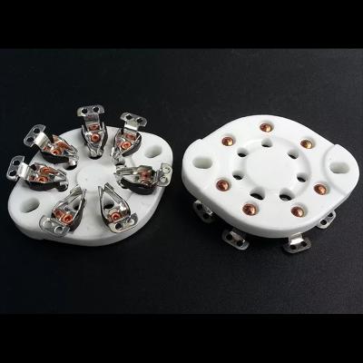 China Ceramic Silver Plated Ceramic Vacuum Tube Plugs 1PC 7pin For 1625 Tube FU25 826 832 HIFI DIY Amplifier for sale