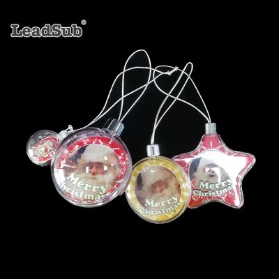 China Sublimation Printing Clear Plastic Sublimation Christmas Ornament Baubles Christmas Ornaments Ball for sale