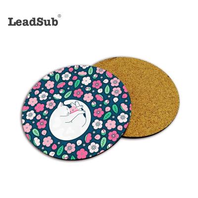 China Viable Wholesale Cork Coaster Sublimation Blank Mug MDF Wooden Coaster With Cork for sale