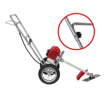 China 2-Stroke Hand Push Brush Cutter With Rotary 2 Wheel Gasoline Brush Cutter Hand Push Type for sale