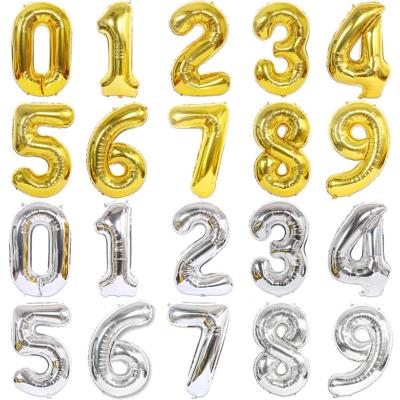 China Foil Balloons 16/32/40 Inch Various Color Number Foil Balloons For Party Decoration Supplies for sale