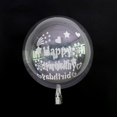 China Festival decoration 2022 birthday party decorations 18inch Dia40cm BOBO Clear Transparent Printing Balloon for sale