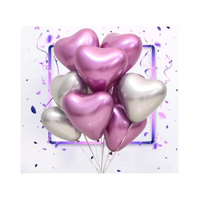 China Professional Festivals Factory Cheap Price Latex Valentines Heart Balloons Metallic Foil for sale